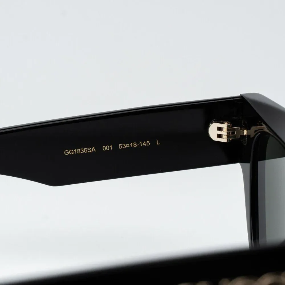 Gucci Women Sunglasses Black Square GG1835SA 001 NEW AUTHENTIC - Picture 7 of 9